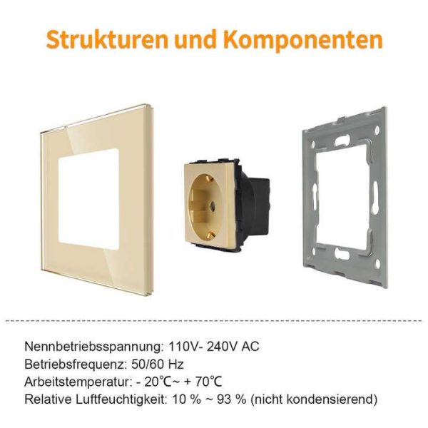 Wholesale Custom Power Charging Mechanical Home Durable USB Socket Eu Outlet Power Wall Electrical Schuko Glass Sockets