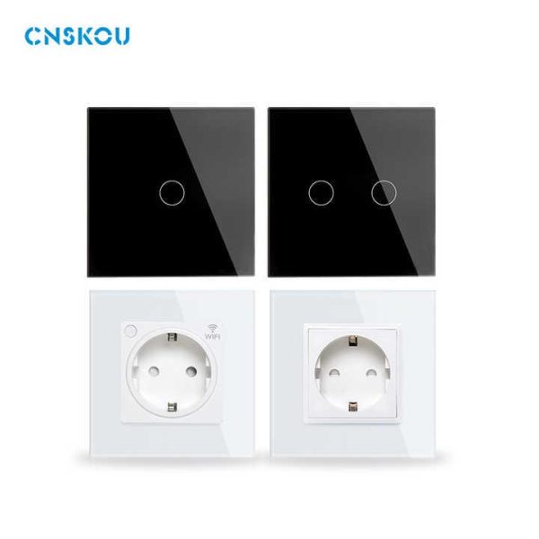 New Design EU/UK 1/2/3/4 Gang Glass Panel 120v Wireless Mini Smart Home System Tuya Touch Wifi Light Wall Switches
